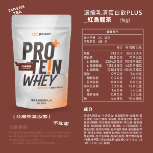 濃縮乳清蛋白 PLUS-紅烏龍茶-1公斤